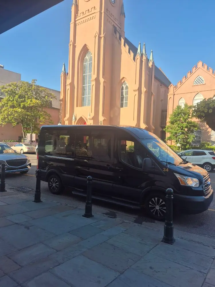 Ford Transit passenger van bridal party transportation Charleston SC wedding